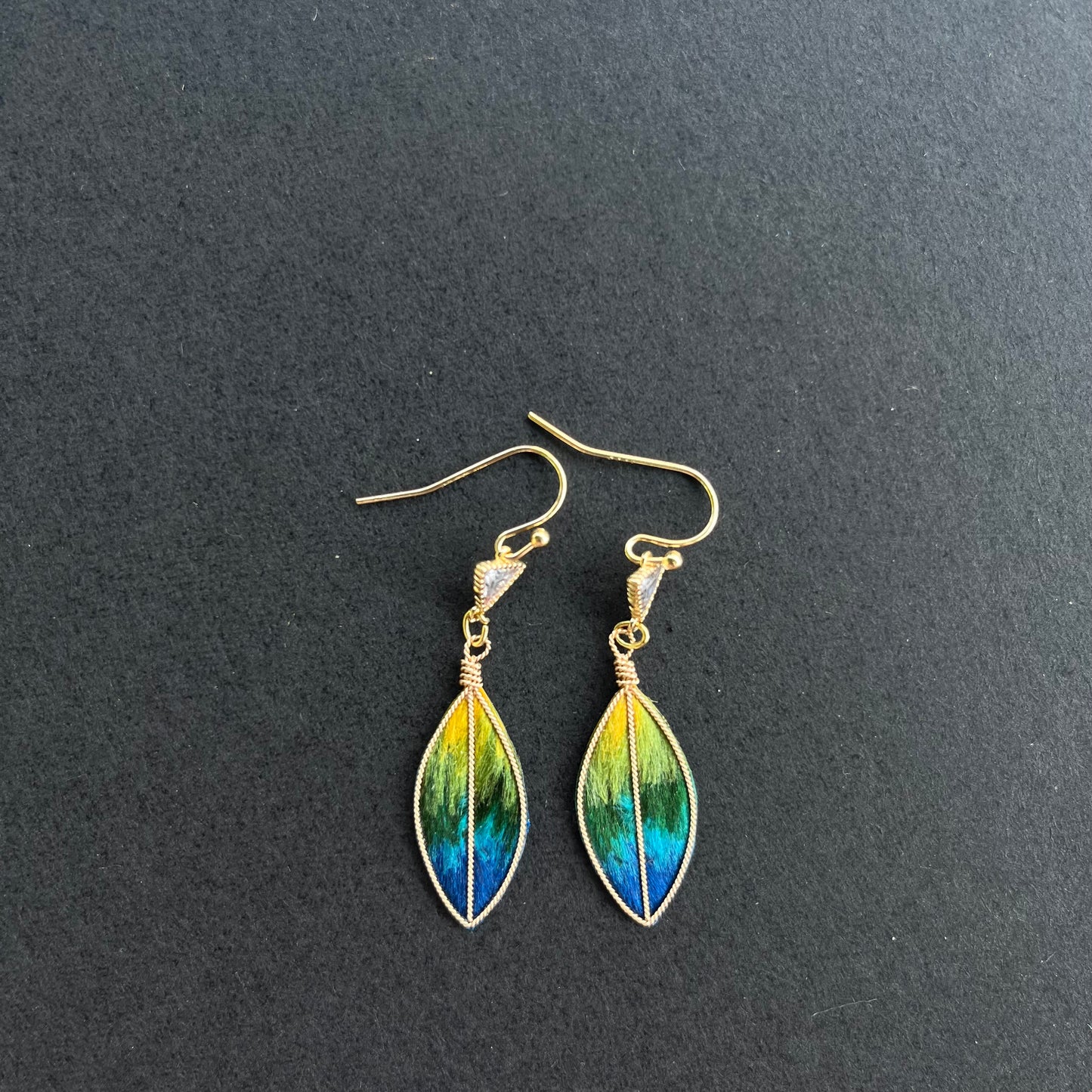 "Sunset Feather" Filigree Earrings