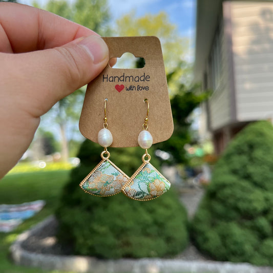 "Fan Dance" Song Brocade Earrings