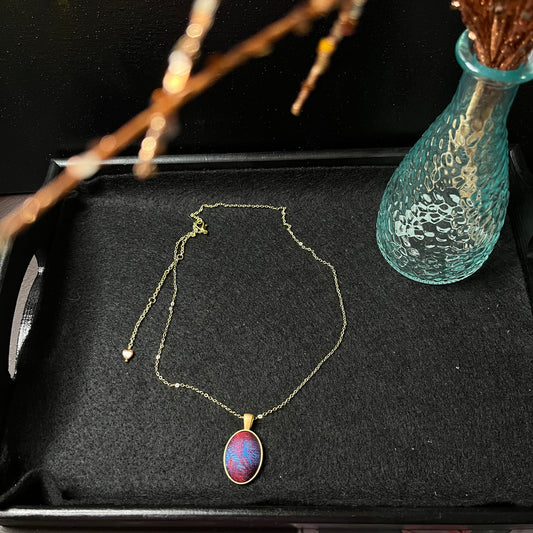 Aurora Elegance: Vibrant Brocade Necklace