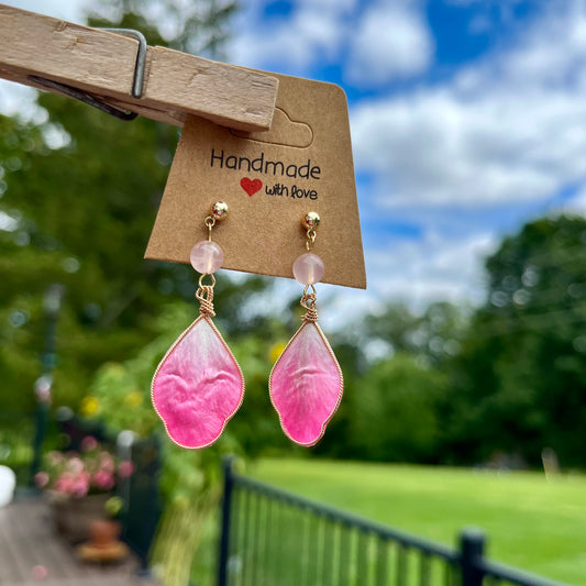 Blushing Petal Drop Earrings