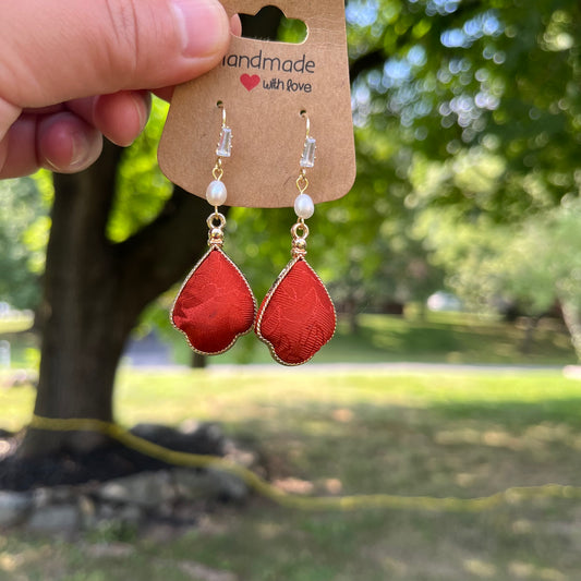 "Sunkissed Petal" Song Brocade Earrings