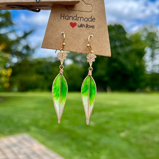 Verdant Whisper Leaf Drop Earrings