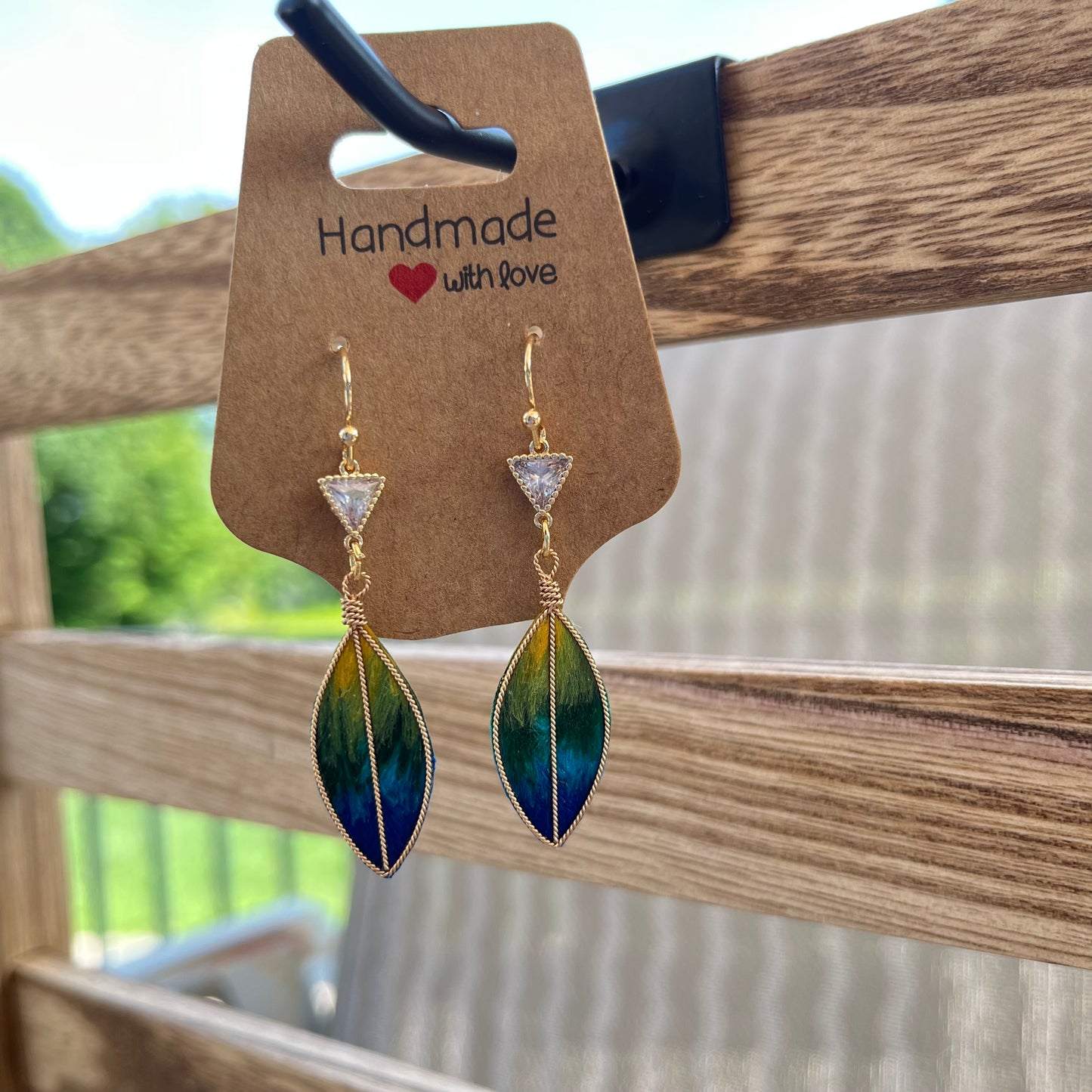 "Sunset Feather" Filigree Earrings