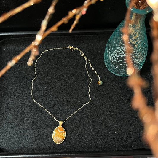 Amber Glow: Heritage Song Brocade Necklace