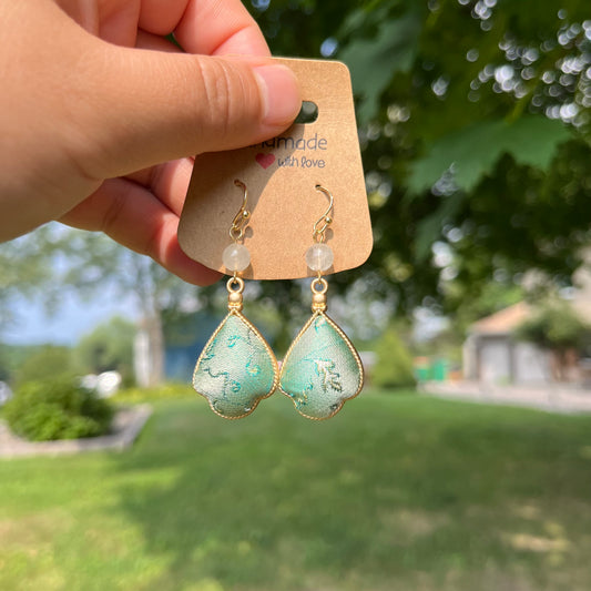 Whispers of Jade Brocade Earrings
