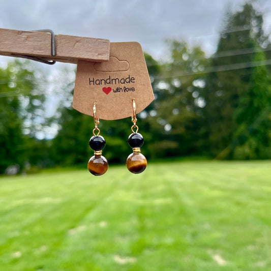 Tiger's Eye Hoop Earrings