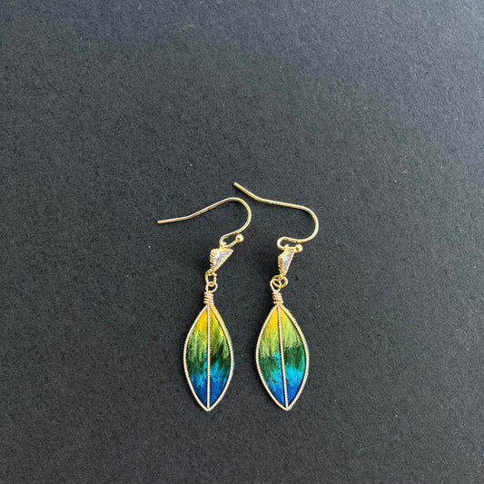 "Sunset Feather" Filigree Earrings
