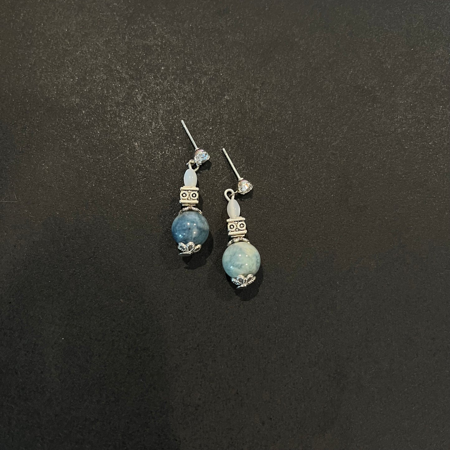Ocean Marble Pearl Drop Earrings