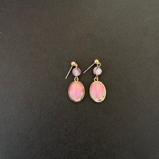 "Sunset Bloom" Song Brocade Earrings