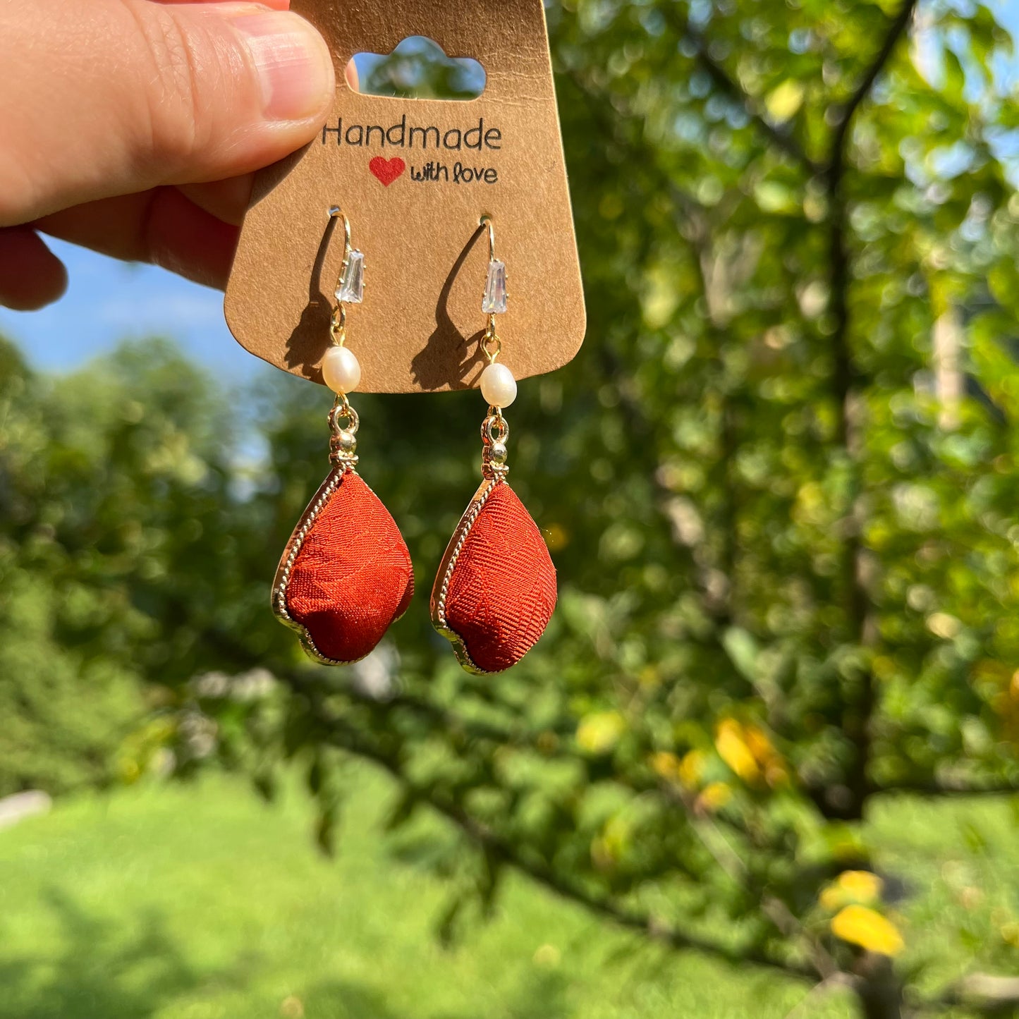 "Sunkissed Petal" Song Brocade Earrings