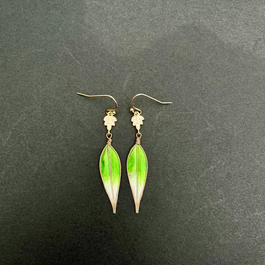 Verdant Whisper Leaf Drop Earrings