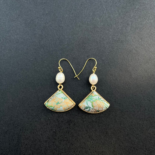 "Fan Dance" Song Brocade Earrings