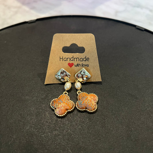 Lucky Clover Brocade Earrings