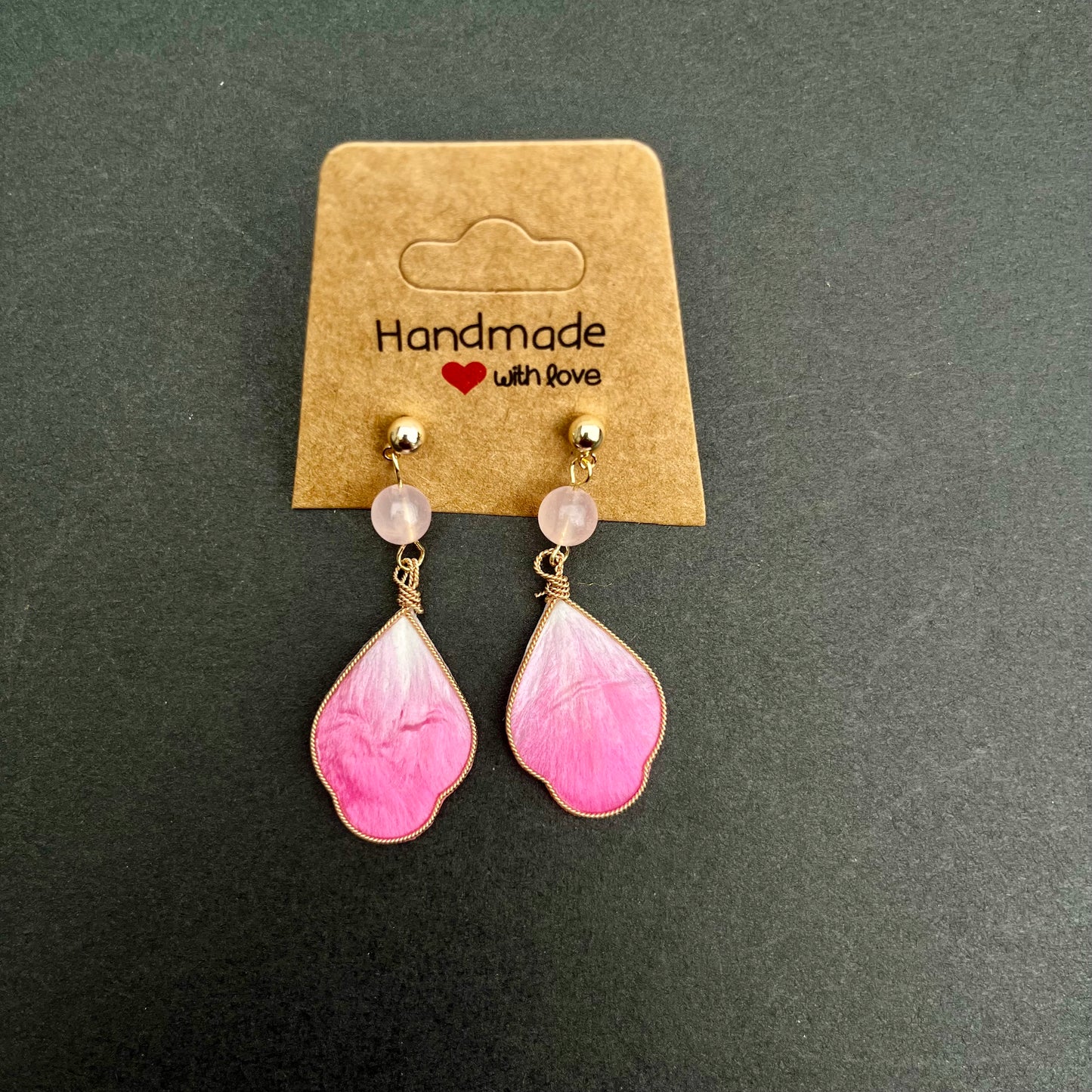 Blushing Petal Drop Earrings