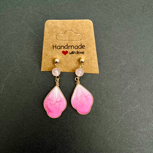 Blushing Petal Drop Earrings