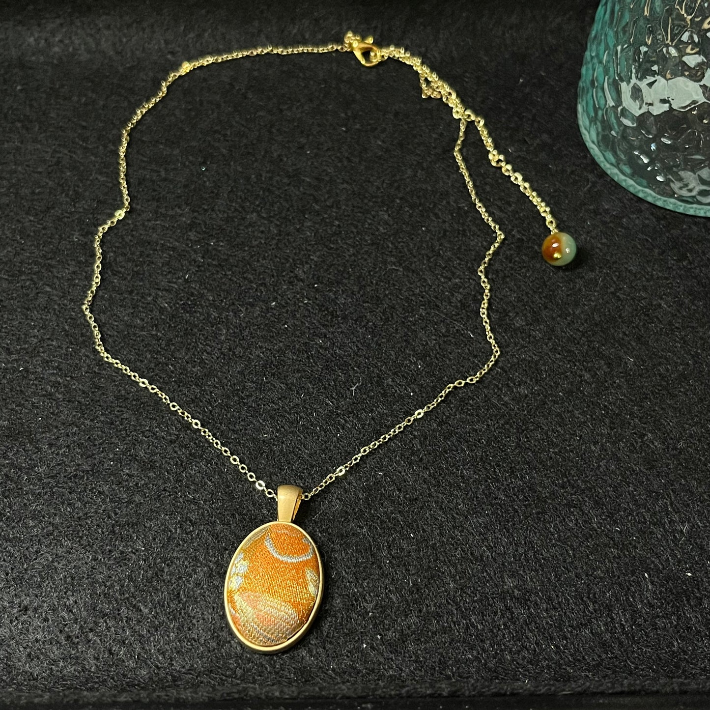 Amber Glow: Heritage Song Brocade Necklace