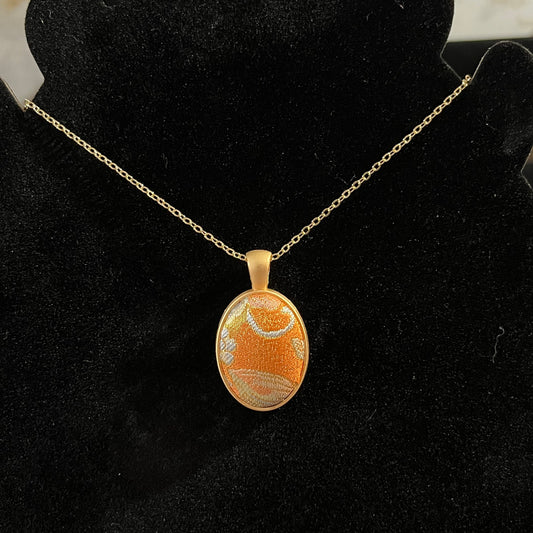 Amber Glow: Heritage Song Brocade Necklace