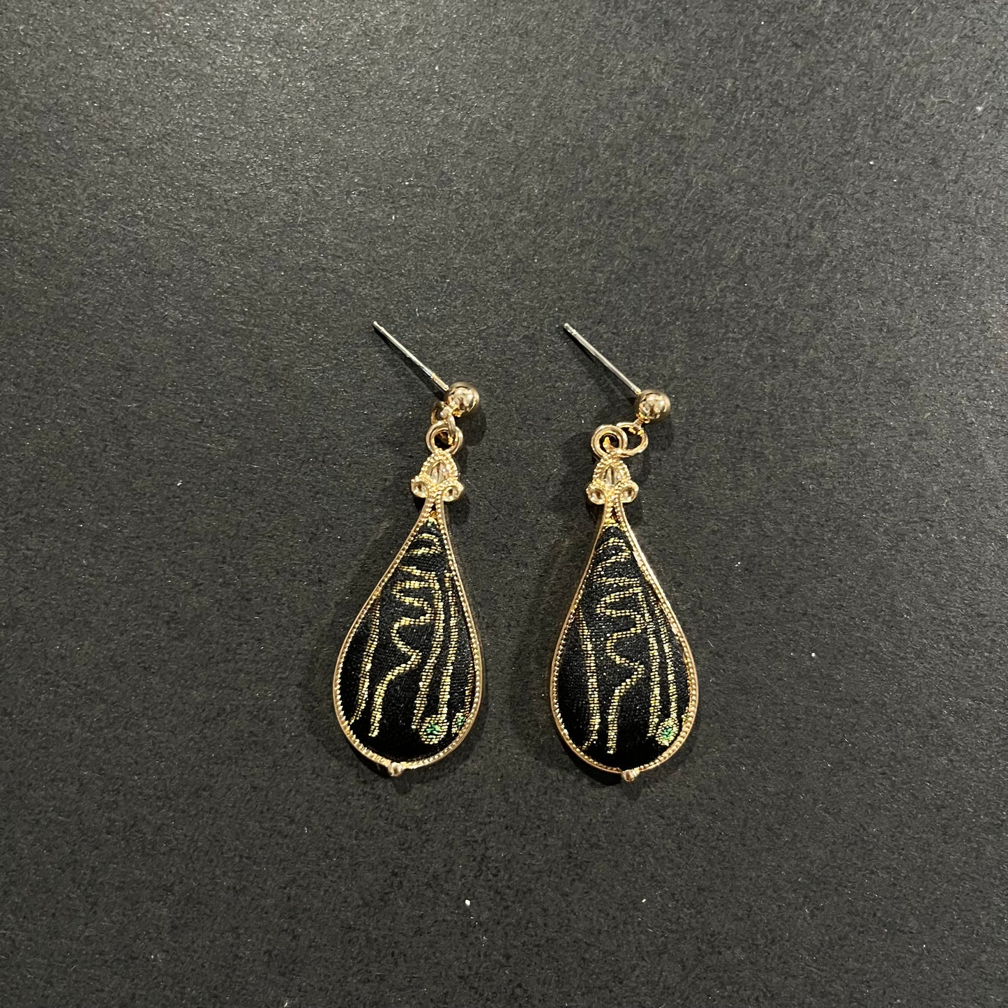 Golden Heritage: Handmade Song Brocade Teardrops