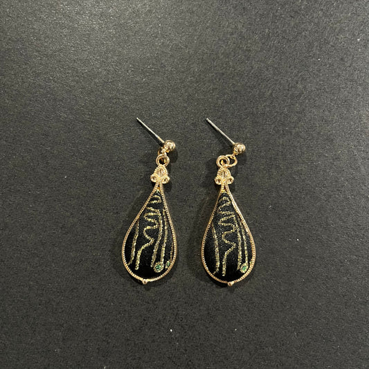 Golden Heritage: Handmade Song Brocade Teardrops