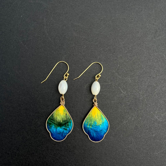 Whispers of Nature: Filigree Silk Velvet Flower Earrings
